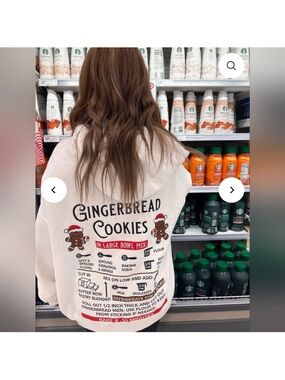 Sunkissed Coconut Ivory Gingerbread‎ Recipe Christmas Embroider Hoodie Medium
